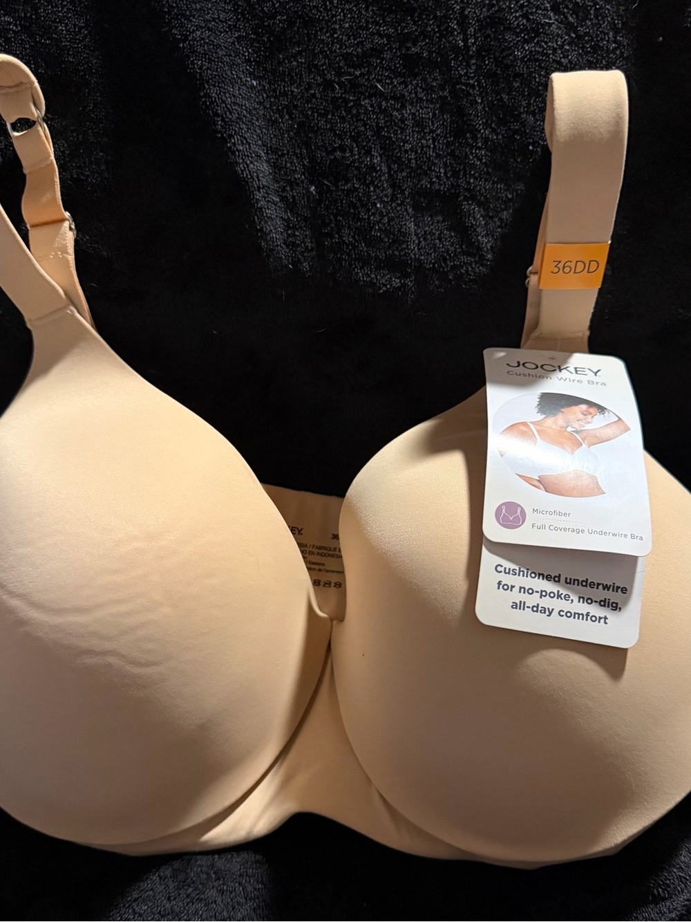 Jockey Cushion Wire Bra - Beige - Microfiber, Full Coverage Underwire, 36DD, NWT